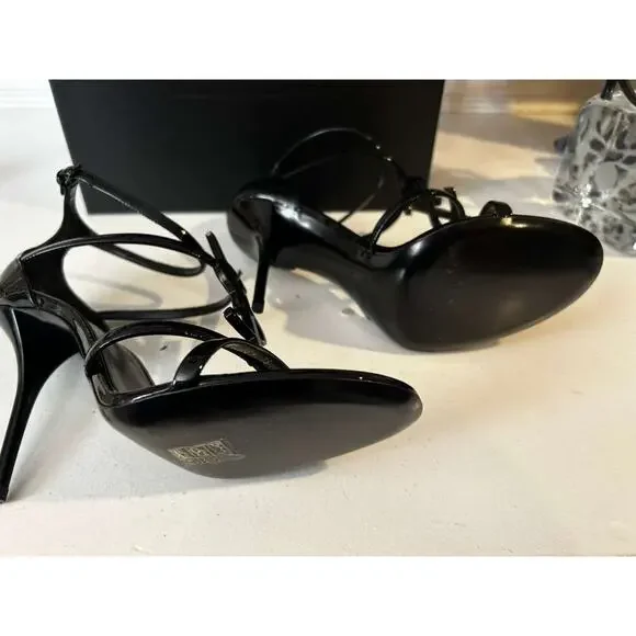 NWT Saint Laurent Cassandra 100 YSL Patent Leather Sandals Size 39.5/US 9.;5 - Picture 7 of 10